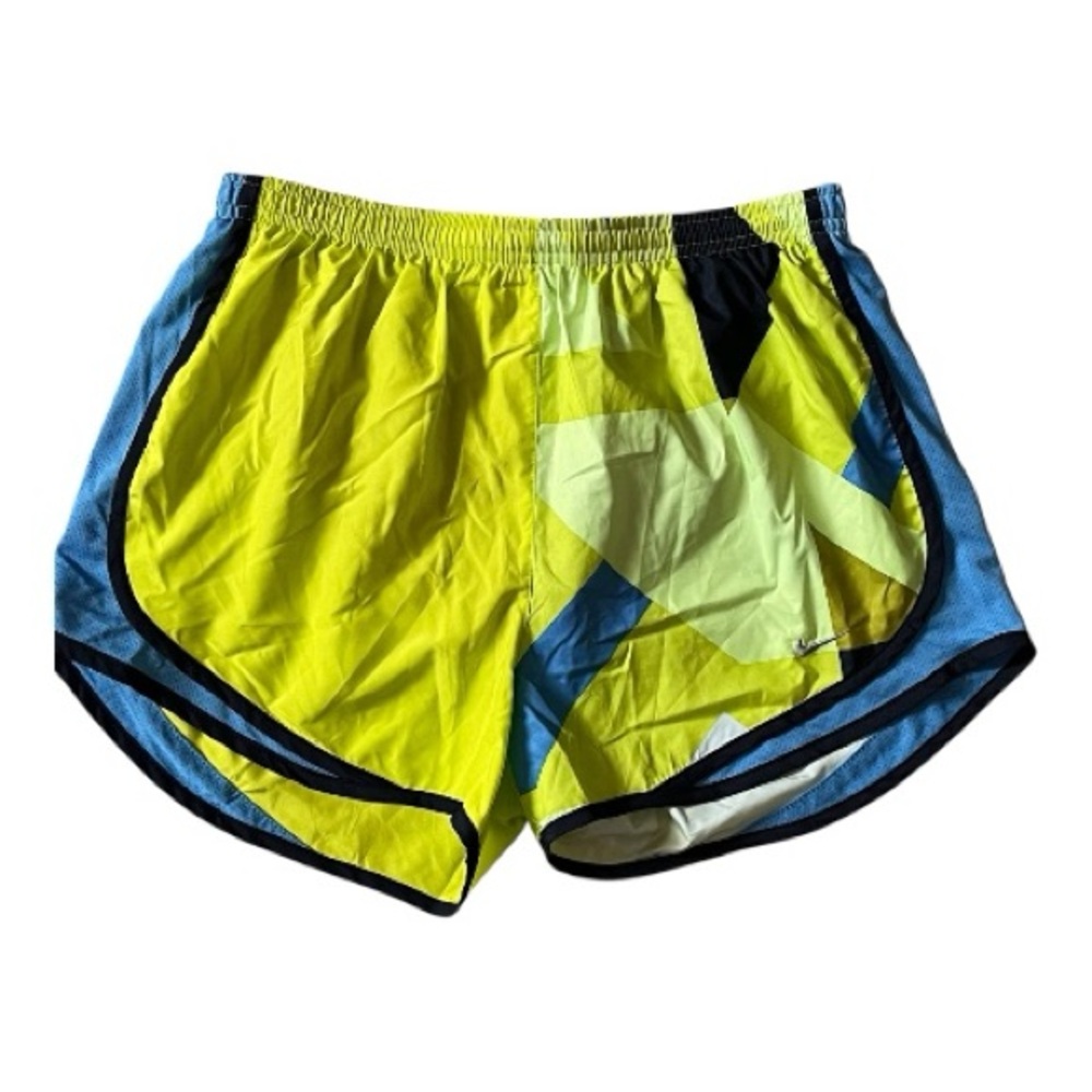Nike Dri-Fit Tempo Yellow/Green/Blue Geometric Running Athletic Shorts Size MED